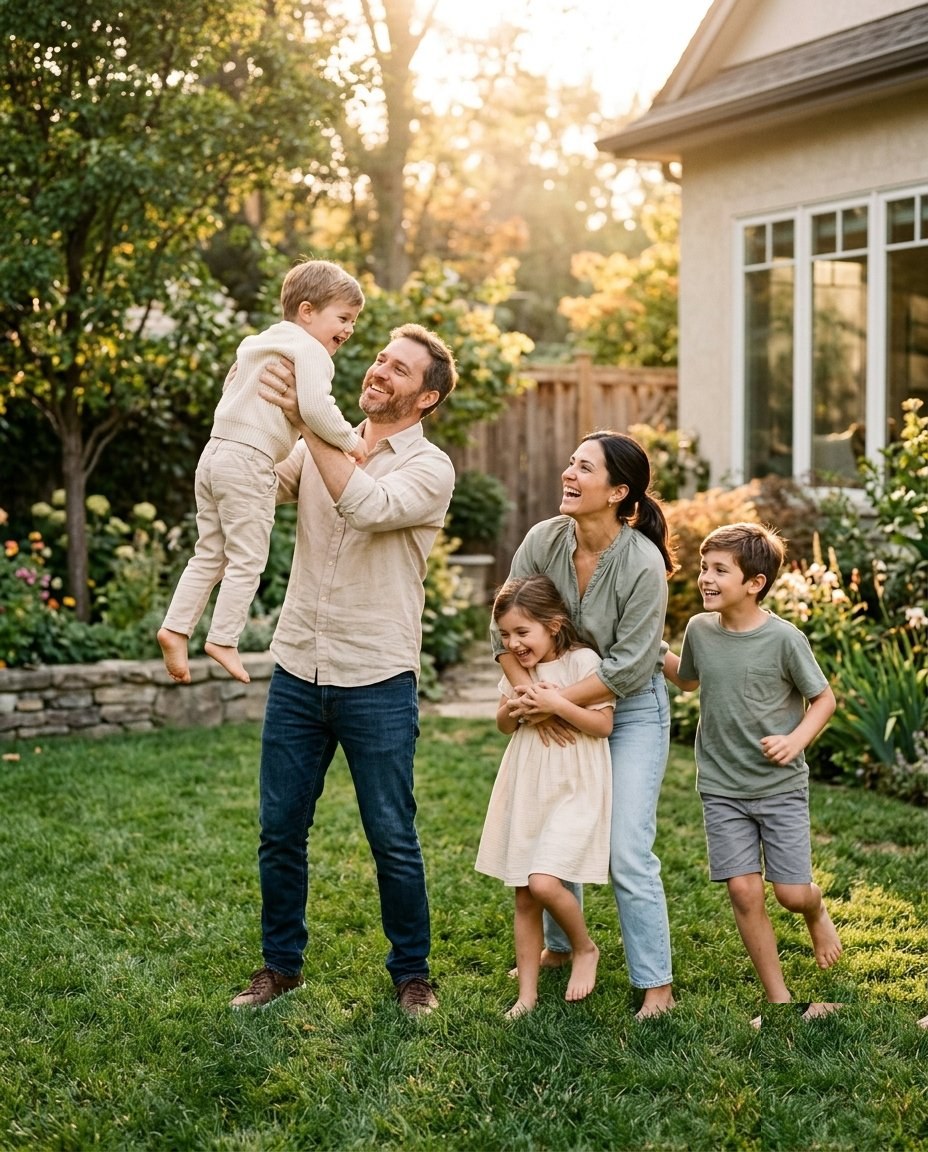 Familia protegida con su cobertura de salud
